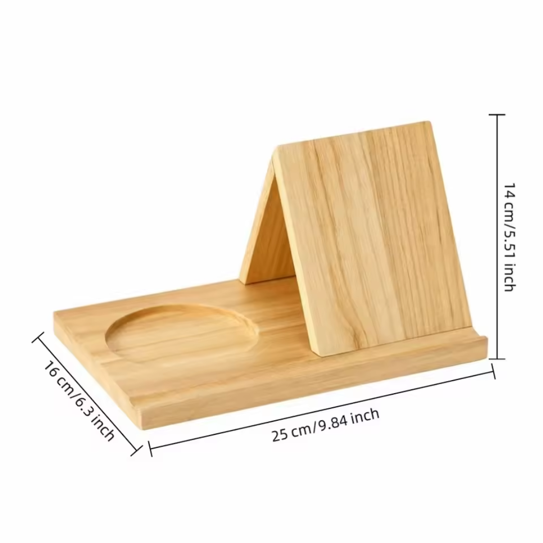 Soporte para libros y taza