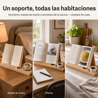 Soporte para libros y taza